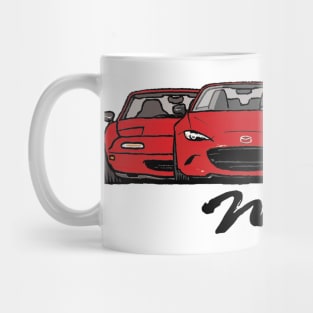 MX5 Miata Generations Red Mug